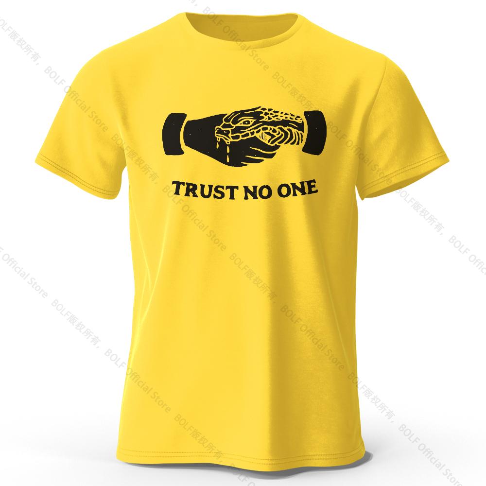 Футболка мужская Trust No One Printed из хлопка, 100% хлопок, Harajuku, свободные футболки с забавным принтом для мужчин и женщин, летние топы