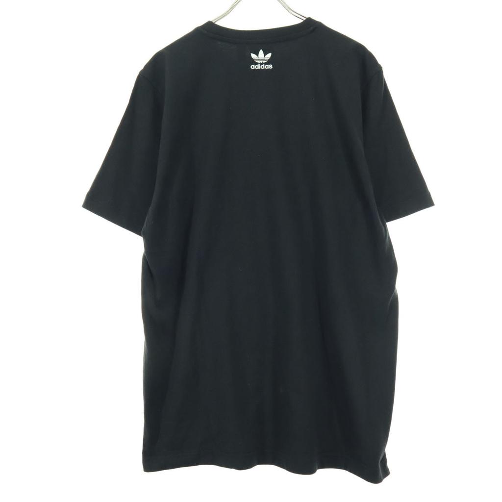 Футболка с логотипом adidas Trefoil, с коротким рукавом, XL, черная, мужская, б/у