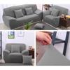 Sofa Cover - Super Stretch - 3-seater 190-230cm - 1-seater 90-140cm - 3 Pillowcases 45x45cm - Grey
