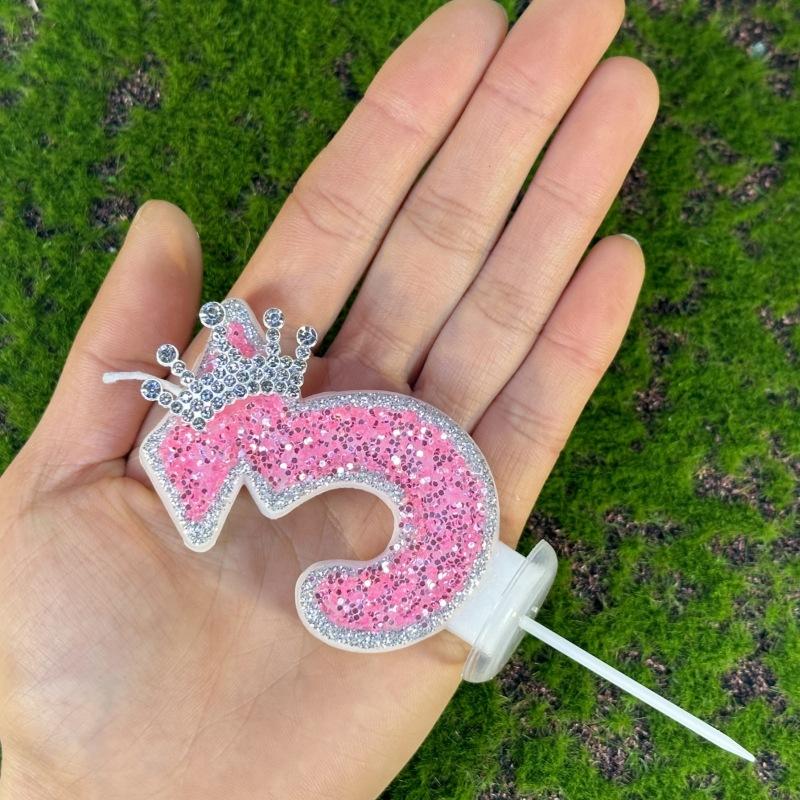 Креативная цифровая свеча на день рождения, украшение для торта, для вечеринки, сделай сам, юбилейная корона