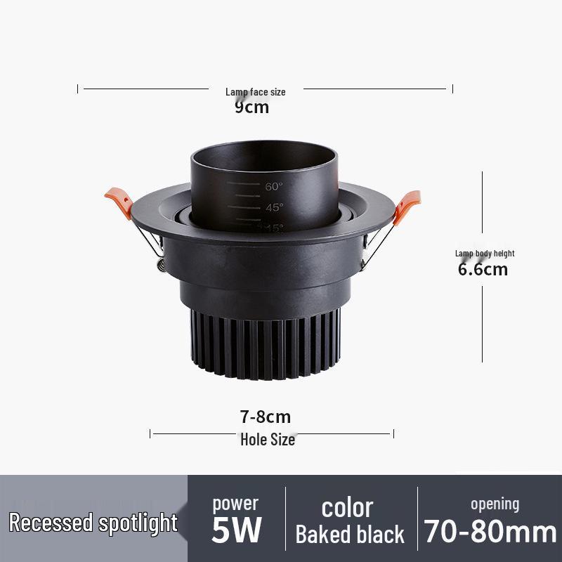 Светодиодный зумируемый встраиваемый потолочный светильник-спот на гибкой ножке для гостиной