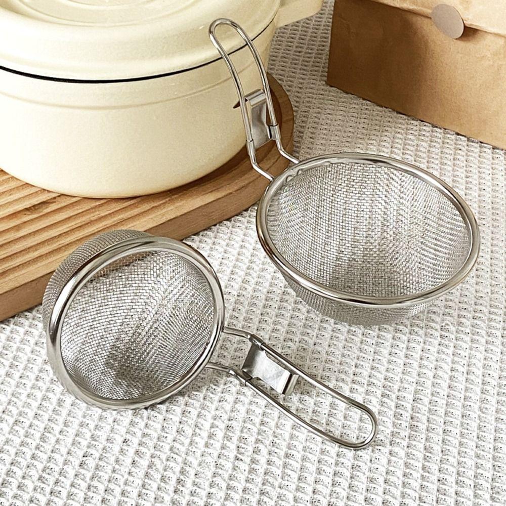 Cooking Utensils Mesh Strainer Spoon Korean Noodles Scoop Stainless Steel Hot Pot Strainer Mesh Long Handle Frying Filter Basket