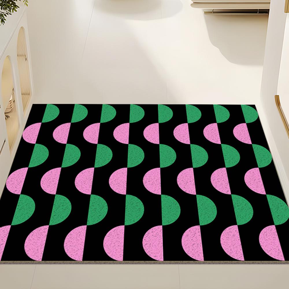 Geometric Style Wire Loop Floor Mat PVC Home Entrance Door Mat Door Mat Wear-Resistant Foot Mat Anti Slip Mat