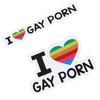 Я люблю гей-порно, секс, ЛГБТ, лесбиянки, забавные автомобильные бамперы, виниловые наклейки, велосипедные наклейки