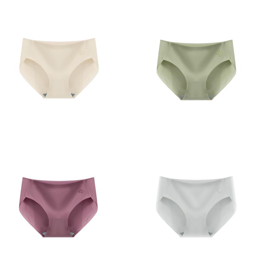 4 шт./компл. милые трусы для девочек, удобные дышащие хлопковые трусы, женские однотонные бесшовные трусики со средней талией