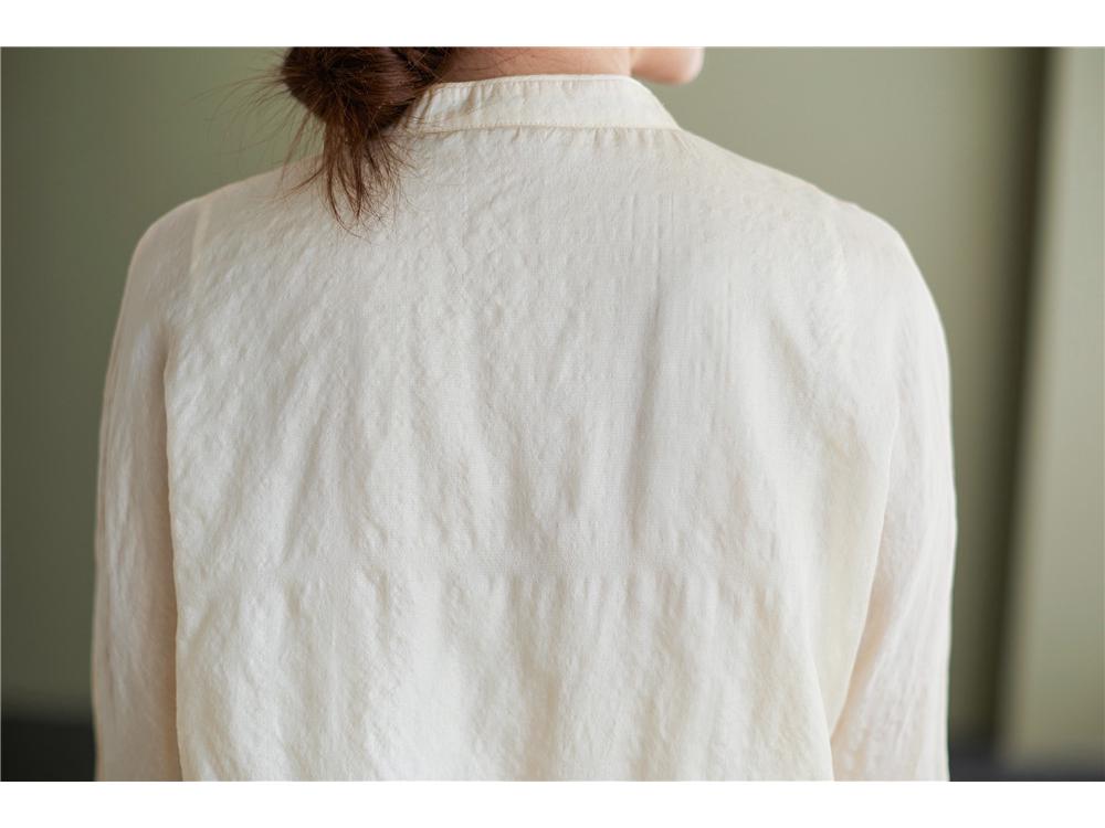 Топ-реглан из тусса-шелка в китайском стиле Весна/Лето 2022 - Ретро Лимитированная серия