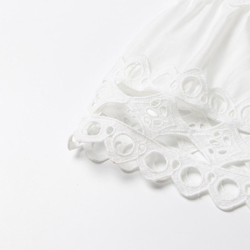 2025 Summer Women's Palace Style Solid Color Lace Ruffled Long Sleeve Dress