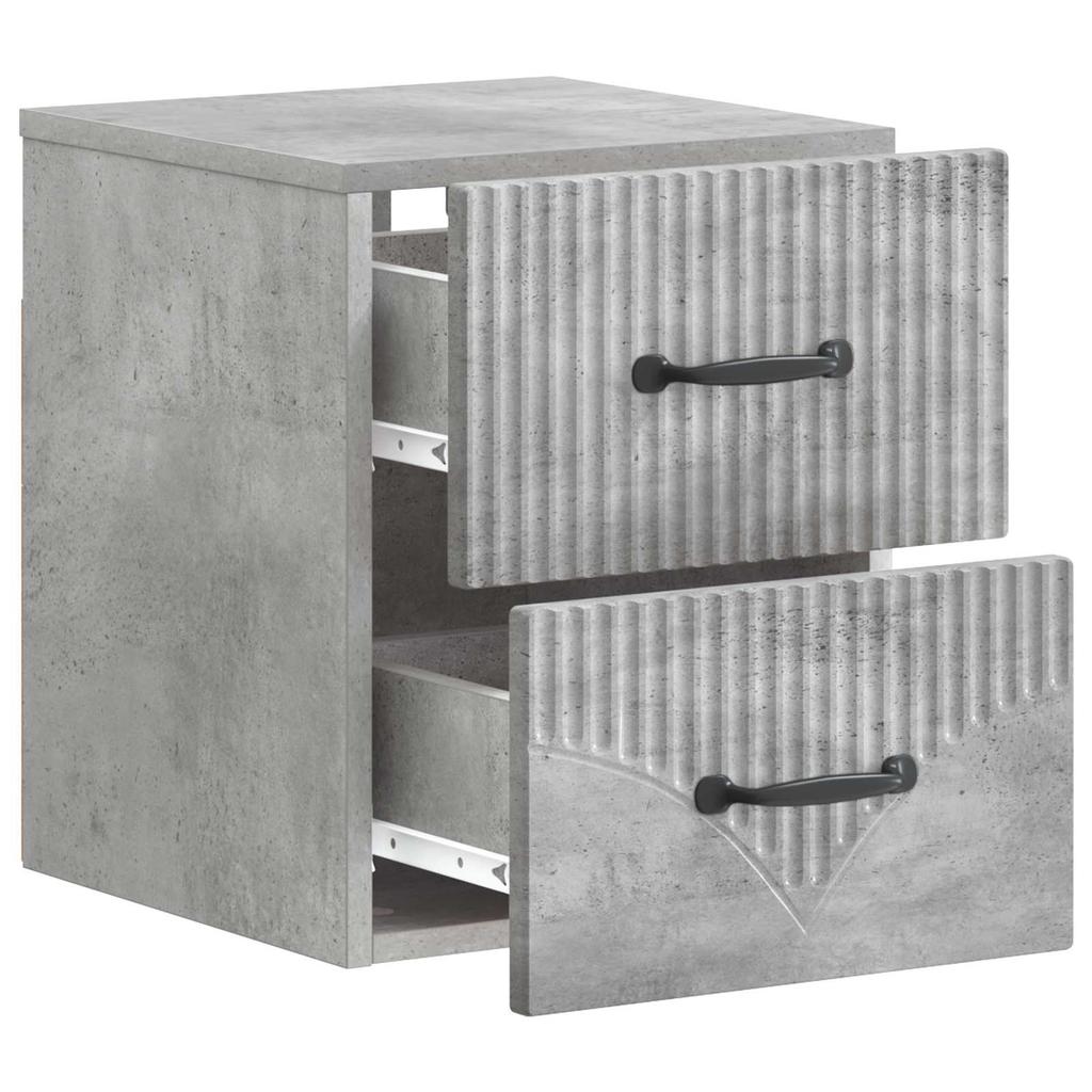 Wall Mounted Nightstand Concrete Grey 34.5 x 33 x 40 cm