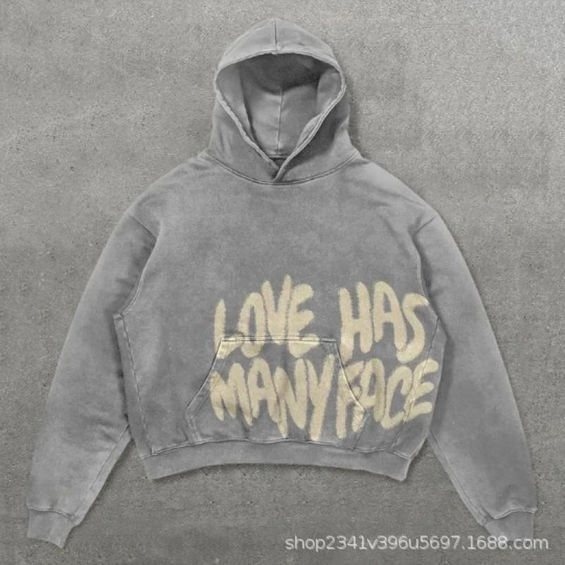 Y2K Streetwear Skull Print Hoodie Couples Vintage Harajuku Loose Fit Sweatshirt