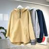 Plus Velvet Thick Zipper Sweater Women's Outer Wear Autumn and Winter Hooded Zipper Real Pocket Blouse Jacket Women's Trend