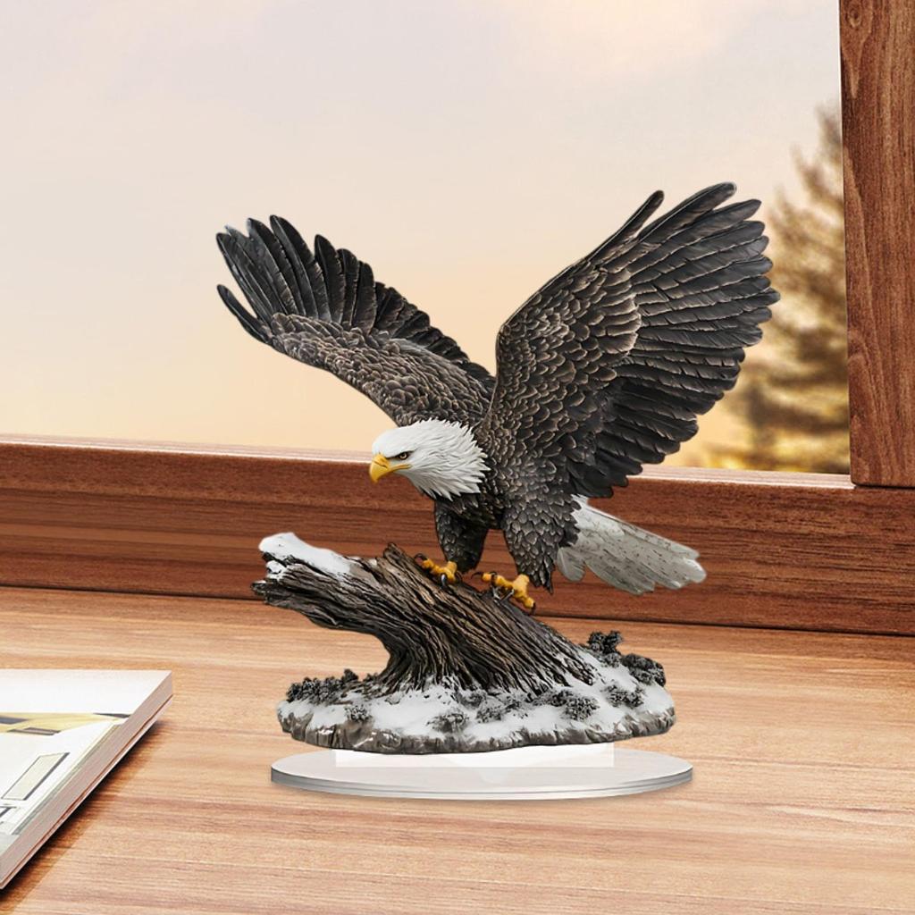 Акриловый Орнамент Орел Креативный Легкая Установка Привлекательный Аксессуар для Вечеринки Идеальный Подарок с Основой для Полки Декора Уголок Праздника