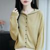 Women S Hooded Knit Cardigan Solid Color Short Single Breasted Casual Outerwear