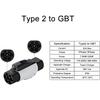Type 2 to GBT Adapter 32A 7.2/22KW EV Charger Type2 to GBT China Standard Eletric Vehicle Converter For Chinese Car 1P/3P