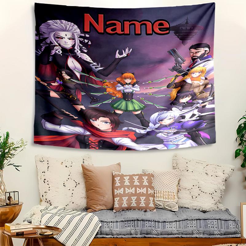 Personalized RWBY Volume Background Tapestry,Custom Name Birthday Party,Multifunctional Wall Decoration for Home Decor,Various Occasions