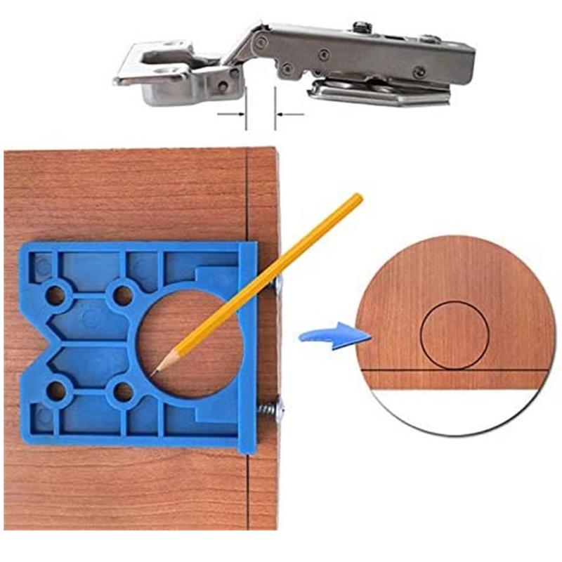 35mm Hinge Hole Opener Accuracy Locator Door Drilling Guide Drilling Jig Drill Bits for Cabinet Door Installation Hinge Jig