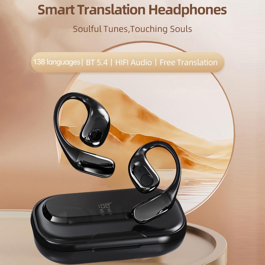 Earbuds Voice Translation Device Real Time 138 Languages Wireless BT Two Way Translate 3 Modes Compatible with for IOS