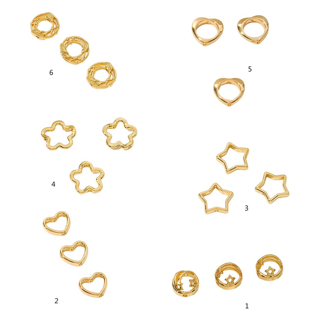 Pack of 10 Bead Connectors for Bracelets and Necklaces Jewelry Findings Components Through Hole Bead Circles Frame
