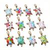 10 шт. 24x13,5 мм Эмалированные разноцветные подвески-черепахи (морские черепахи) Шармы Сплав Ремесло Кулон Брелок Серьги DIY Аксессуары для изготовления украшений
