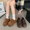 Autumn 2024 New British Style Lace-up Platform Elevating Loafers Women