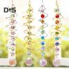 Faux Crystal Ball Pendant Spiral Tail Decorative Hanging Wind Spinner Rainbow Maker Double-Spiral Artificial Crystal Prism Sun Catcher for Garden