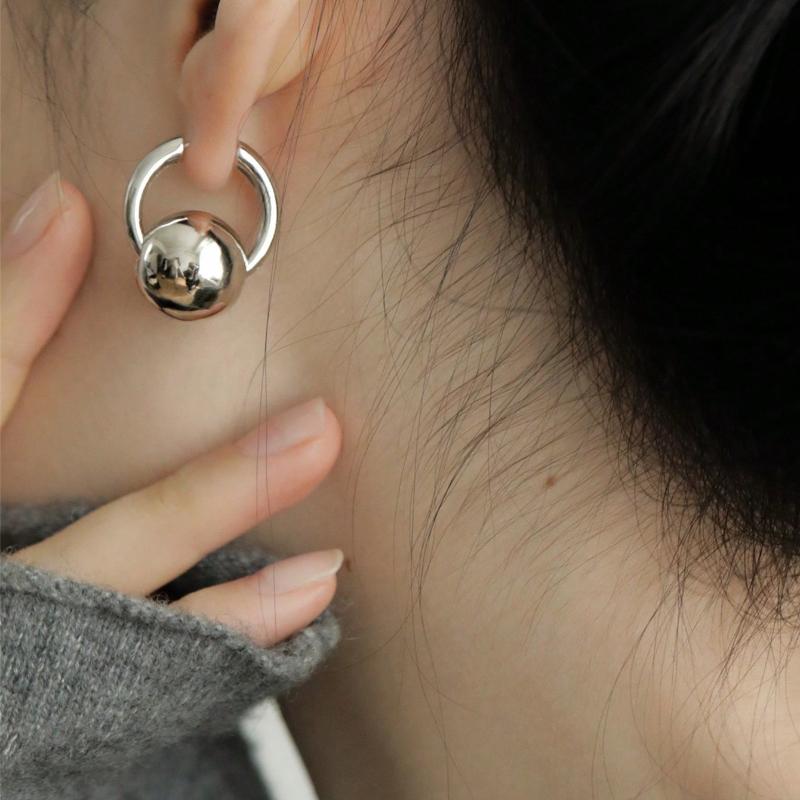 Серьги-кольца из нержавеющей стали с гладкими наконечниками-шариками из CCB для женщин, уникальный дизайн, высокая мода и универсальность