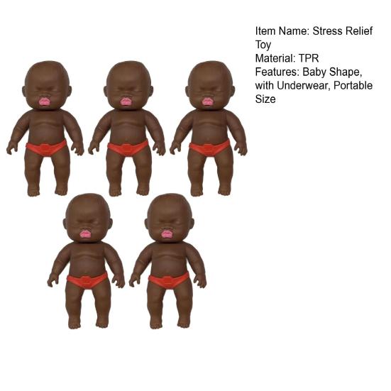 1/2/3/4/5Pcs Babies Stress Relief Toy with Underwear Soft Stretchy Anxiety Relieving Baby Squeeze Toy Hand Relaxation Stress Ball Fidget Toy