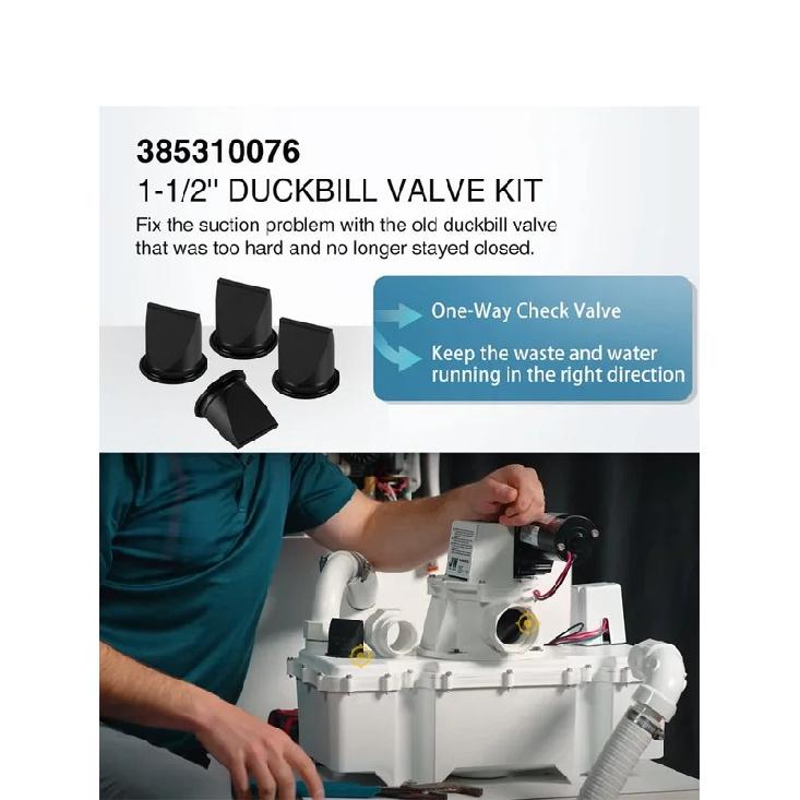 385310076 1-1/2'' Duckbill Valve & 385230980 Pump Bellow & 385310151 O-Ring For Dometic S, T, J, VHT, VG Series Vacuum Pump Kit