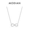 MODIAN Solid 925 Sterling Silver Romantic Infinite Love Pendant Necklace Shining Clear Cubic Zirconia For Women Anniversary Gift