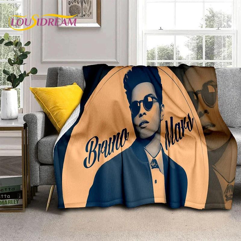 Bruno Mars 3D Singer Star Soft Flannel Blanket for Beds Bedroom Sofa Picnic,Throw Blanket for Cover Outdoors Leisure Nap Gift