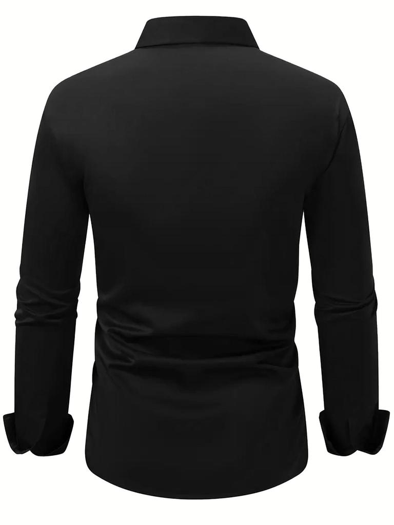 Professional Slim Fit Plus Size Workwear: Long Sleeve White & Short Sleeve Black Shirts