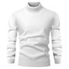 Мужской пуловер с высоким воротником, облегающего кроя, плюс бархат, с длинным рукавом, однотонный свитер, мужской теплый вязаный свитер