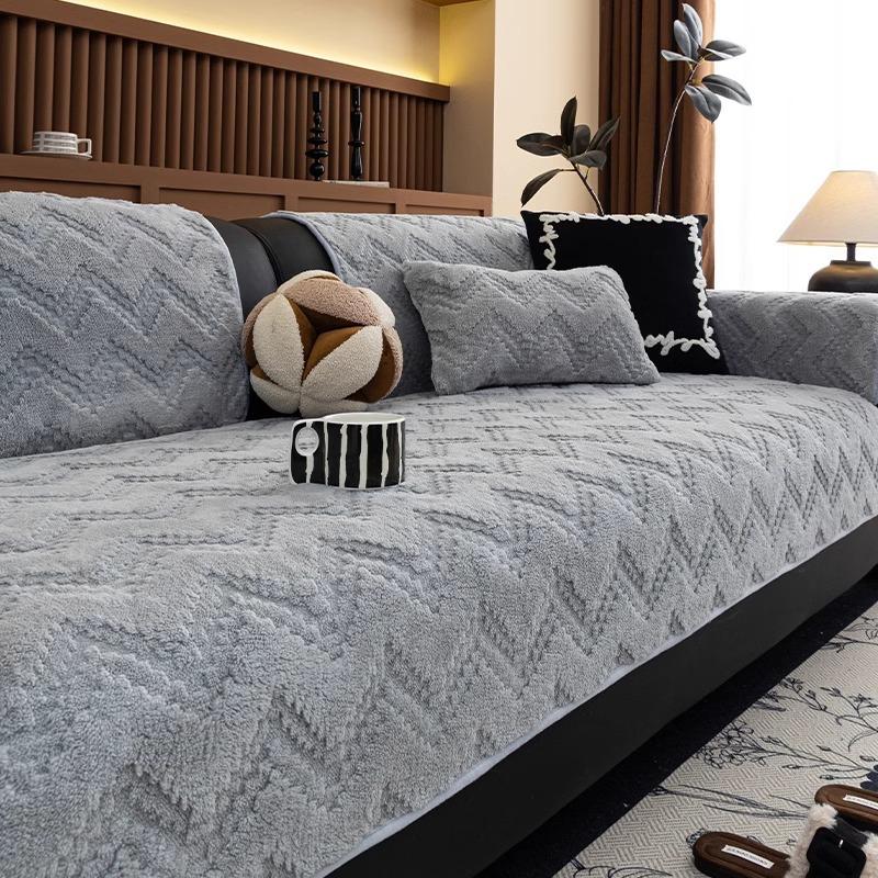 Подушка для дивана из хлопка Шу, специальная для осени и зимы, утолщенная подушка для сиденья, плюшевый чехол-накидка для дивана с противоскользящим покрытием и грязеотталкивающими свойствами