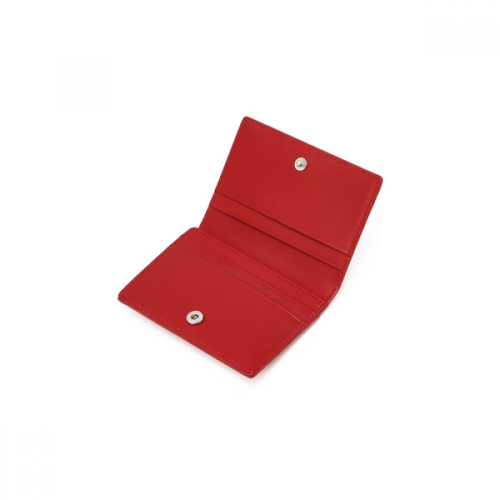 Daks Red Dd Logo Point Cowhide Card Wallet Dcwa6f791r2