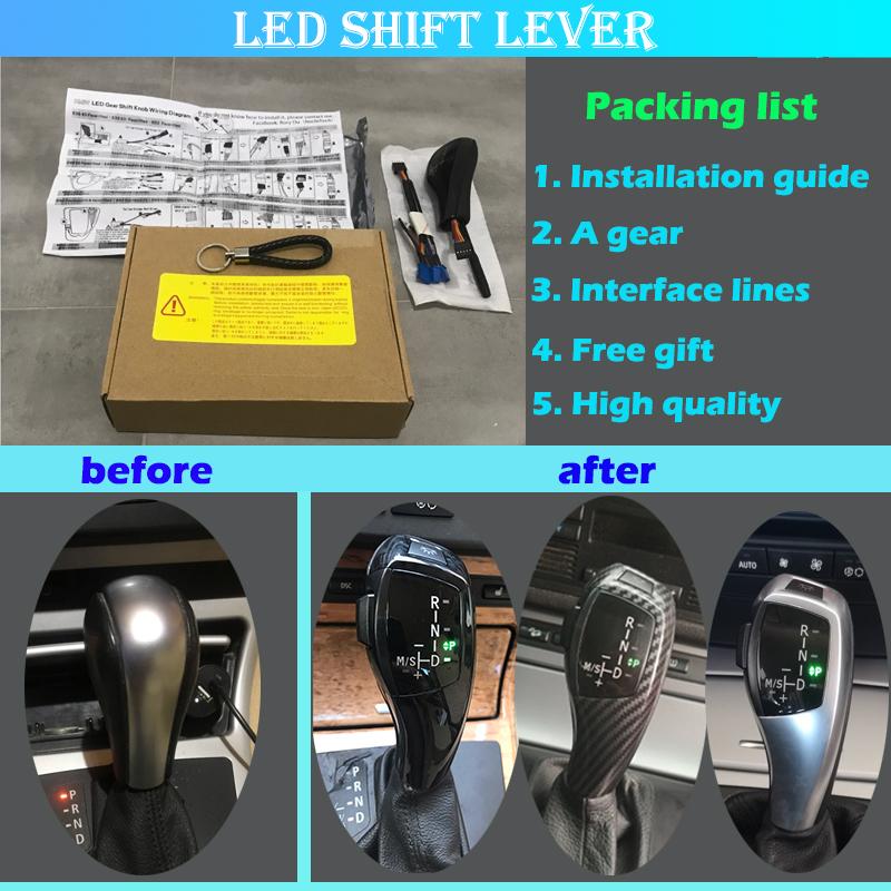 For BMW 1 3 6 5 Series E38 E39 E46 E60 E61 E63 E64 E81 E82 E83 E84 E90 E91 E92 E93 LED Gear Shift Knob Shifter Lever Accessories