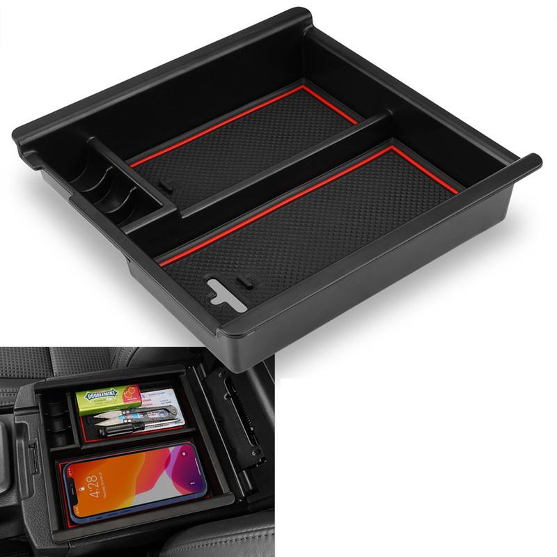 For Toyota Tacoma 2016- ABS Armrest Box ert Tray Red Trim Center Console Storage Organizer Interior Parts