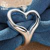Открытое кольцо в форме сердца из стерлингового серебра 925 пробы