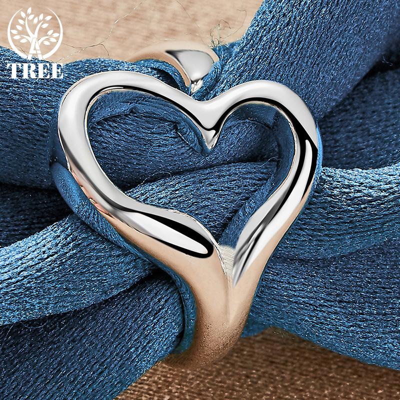 Открытое кольцо в форме сердца из стерлингового серебра 925 пробы