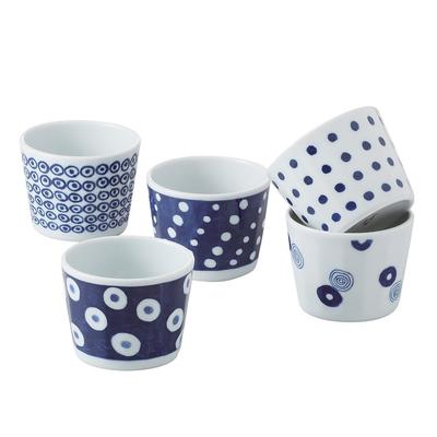 Saikai Pottery Набор легких чашек с синим круговым узором, 5 штук 13304