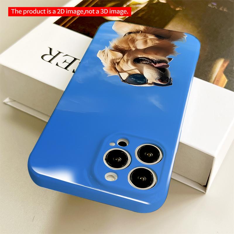 2DFlat Sunglasses Dog Against Blue Sky Phone Case All inclusive film hard iPhone case, compatible with iPhone 18 Pro Max 17 16 15 14 13 12 11