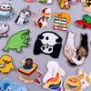Мультяшная нашивка с животным, нашивки для пришивания утюгом на одежду, полосатая наклейка на одежду, нашивка с лягушкой/пандой, вышитые нашивки для одежды, DIY