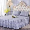 Кружевная юбка принцессы на кровать с цветочной вышивкой, юбка на кровать, нескользящее покрывало на кровать, покрывало Queen King, постельное белье, наматрасник, декор для постельного белья