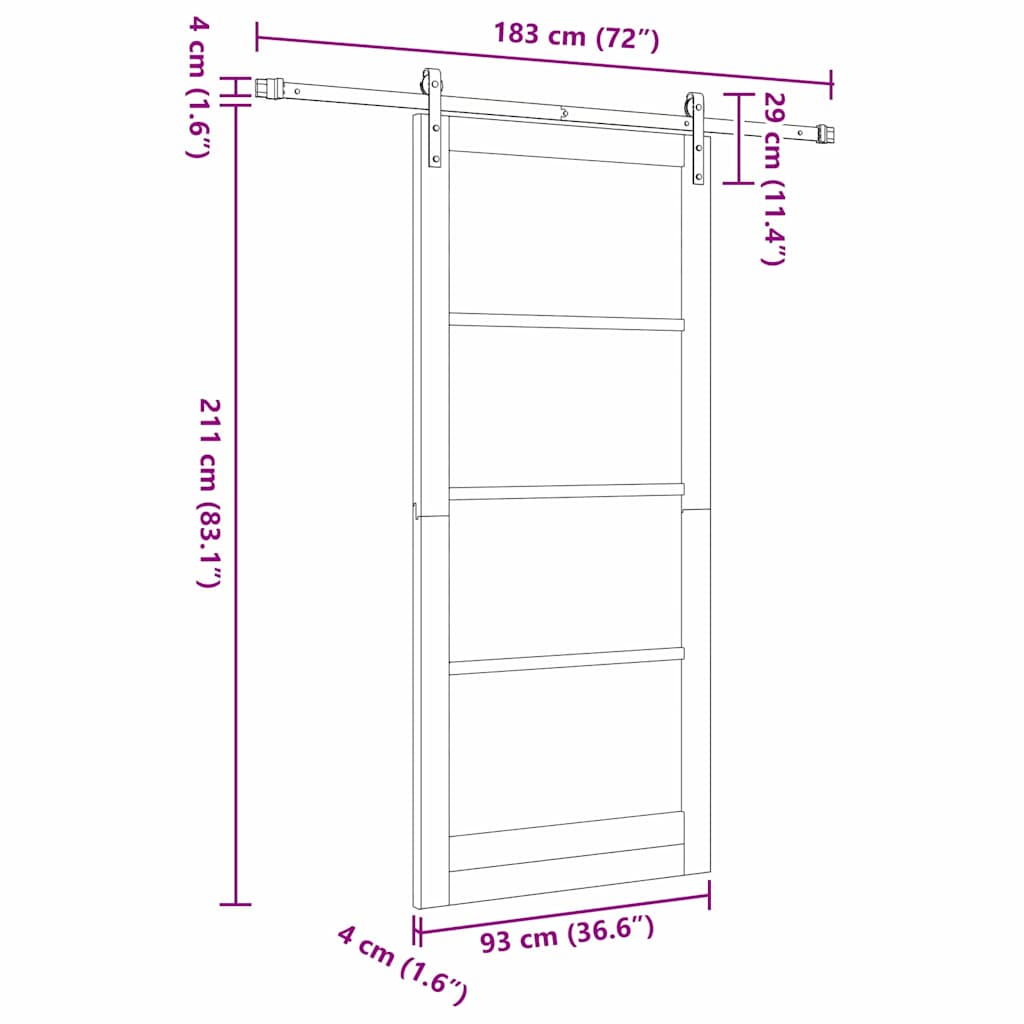 ORKDAL Sliding Door White 93 x 211 cm Solid Pine Wood and Glass