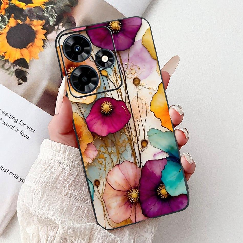 For Infinix Hot 30 Play 30i Hot30 4G Elegant Floral Butterfly Phone Case For Infinix Hot30i 30 30Play Soft Silicone TPU Cases
