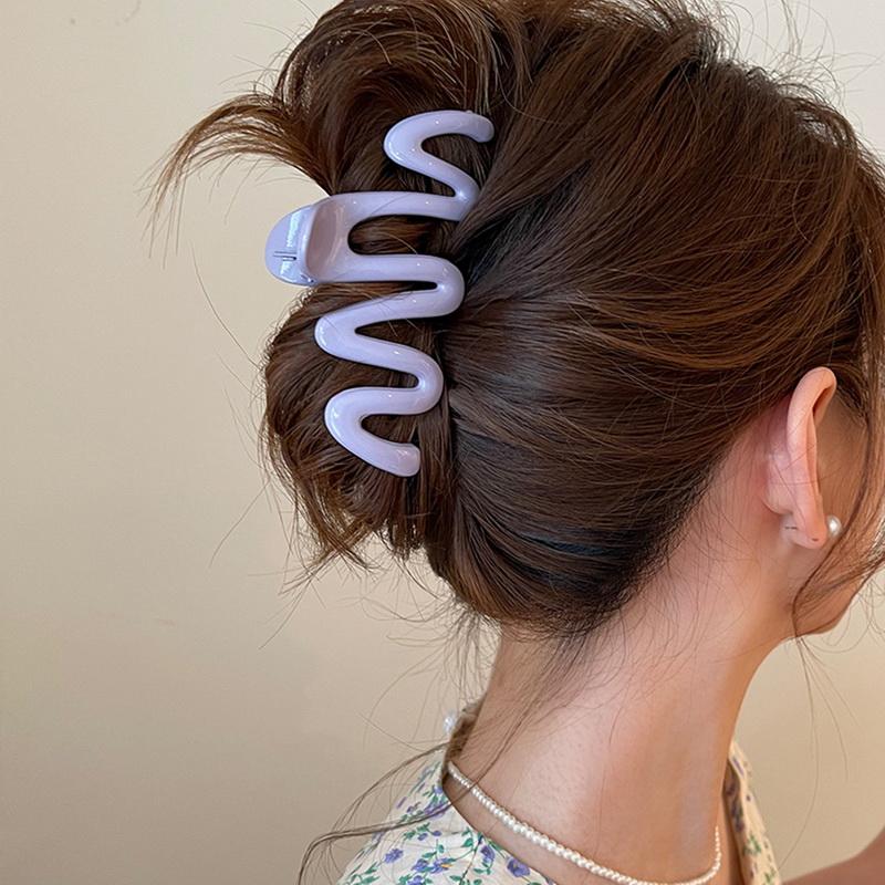 New Colorful Jelly Wave Hair Claw Clip Large Acrylic Hairpins Korean Sweet Simple Irregular Hair Clip Women Ponytail Headwear
