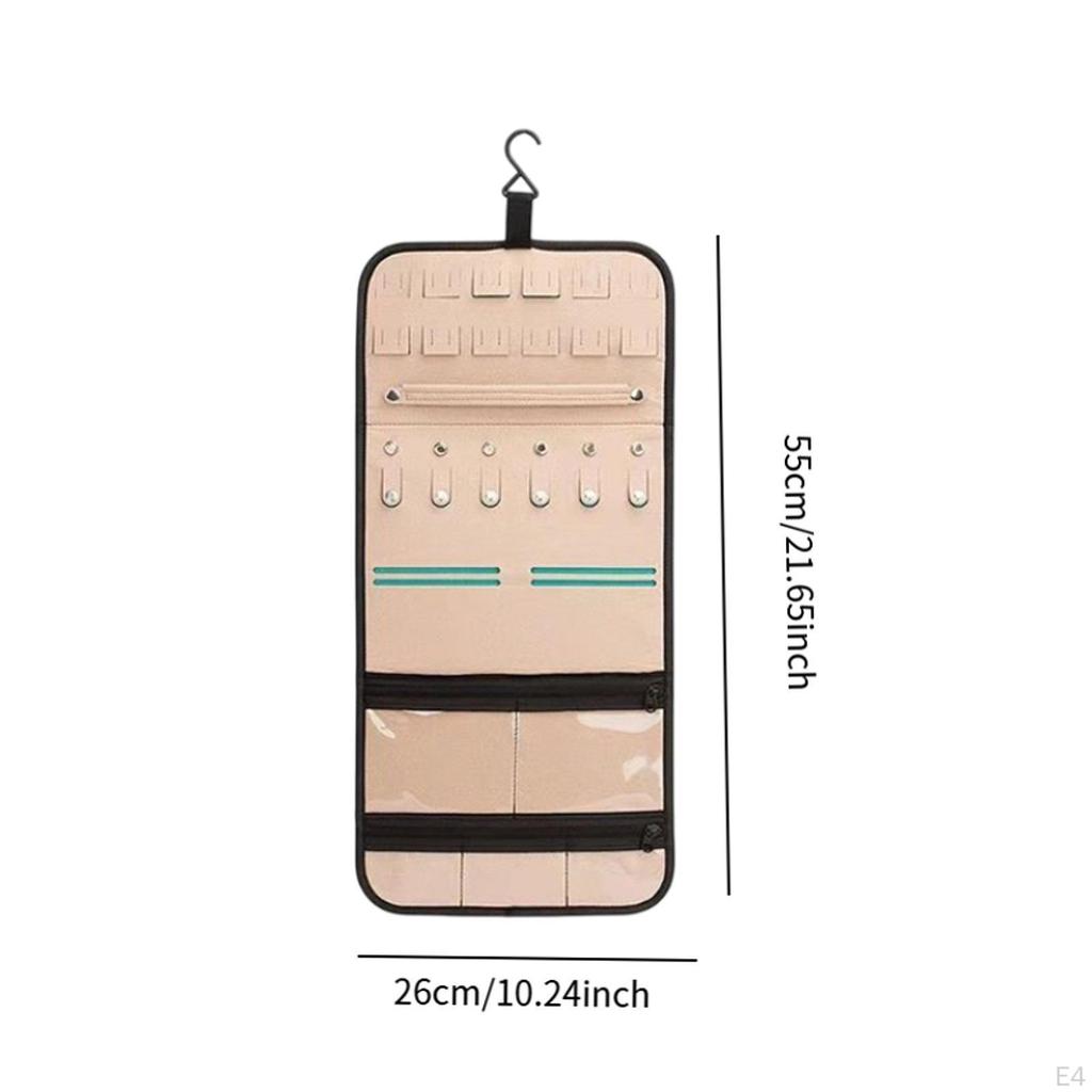 Felt Jewelry Hanging Bag Earring Organizer Multi Use for Travel Space Saving Women Ring Storage