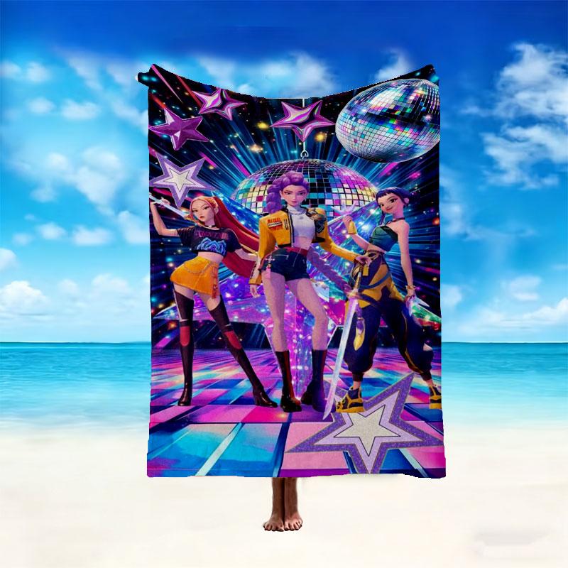 1pc Snug Kpop Demon Hunters Blanket, Lightweight & Durable Print Blanket, Perfect for Home, Couch, Bed, Picnic, Travel, Office