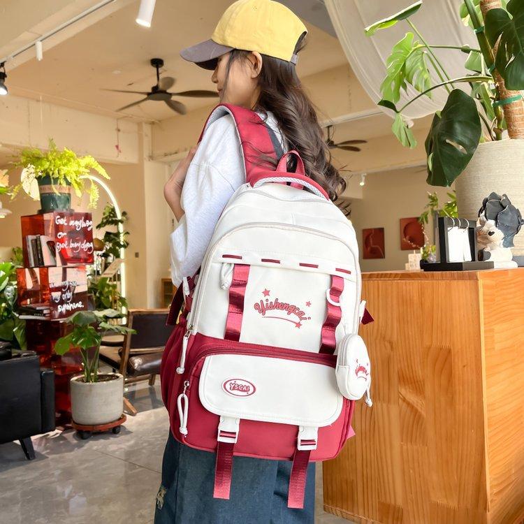 Schoolbagins schoolbag high value junior high school students large capacity primary school students cute shoulders lightweight burden reduction
