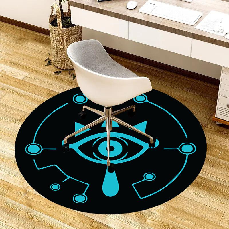 1pc CyberEye Round carpet, Made of Polyester,Perfect for Decorating Office Chairs, Living Rooms,fplt073