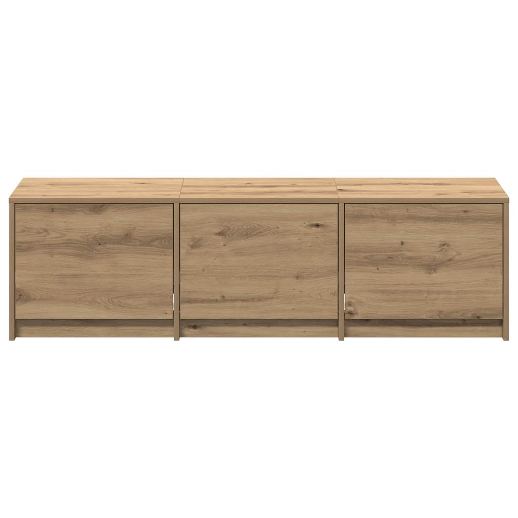 TV Cabinet with LED Artisan Oak Finish 140 x 34 x 40 cm Particleboard