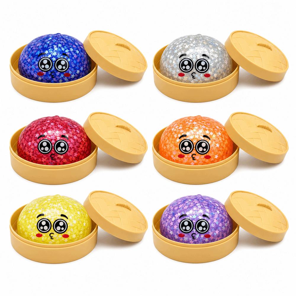 Soft Dumplings Blind Box Squeeze Toy Glitter Stress Relief Sensory Ball For Stress Anxiety Relief